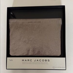 Marc Jacobs Shimmering Silver Leather Pouch
